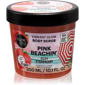 Organic Shop Body Scrub Pink Beachin' rozjasňující tělový peeling vůně Fizzy Strawberry 300 ml