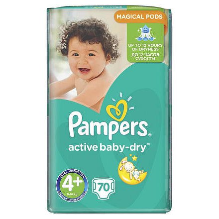 Pampers Active baby 4+ maxi plus 9 - 16 kg 70 kusů