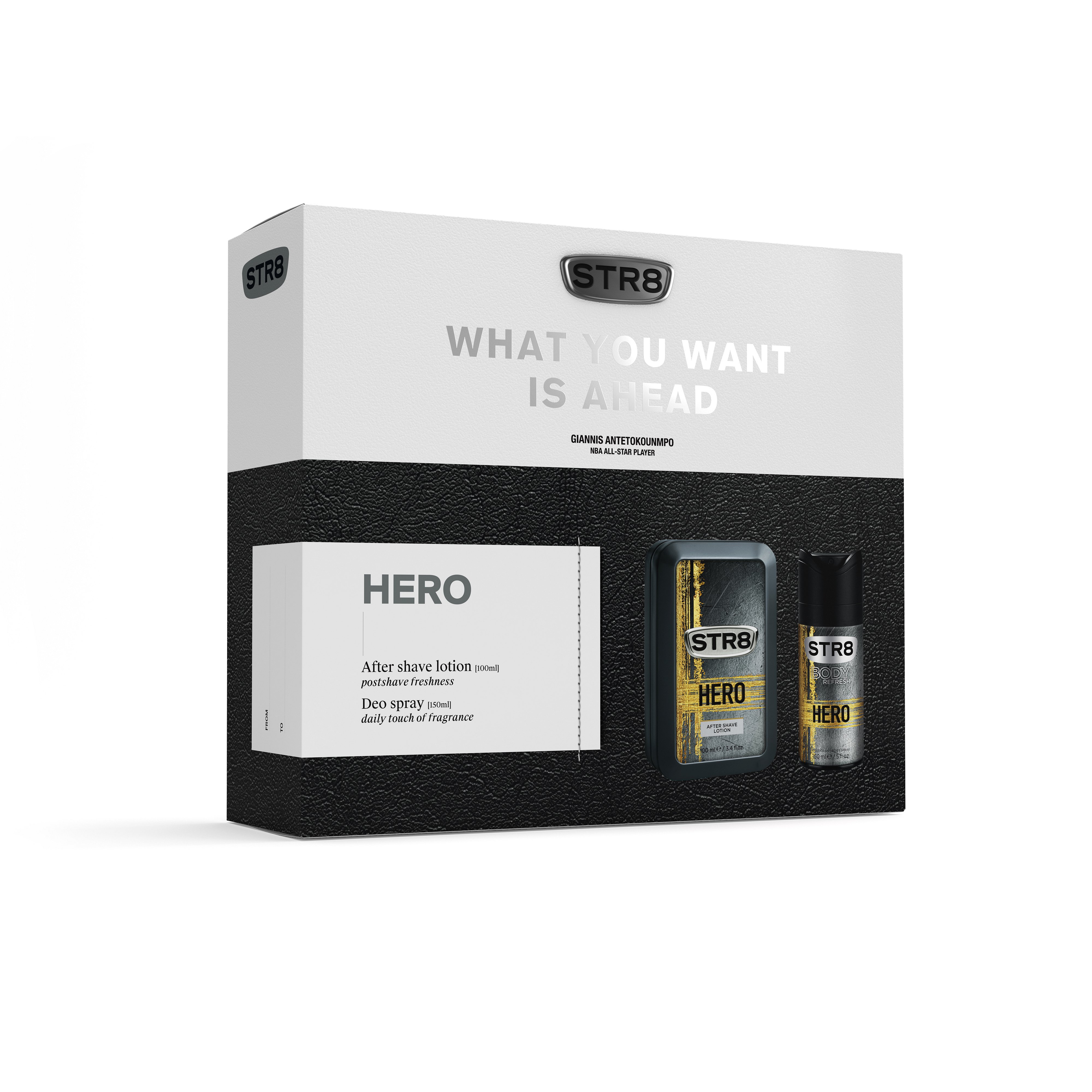 STR8 HERO dárková sada voda po holení + deodorant  100 ml + 150 ml