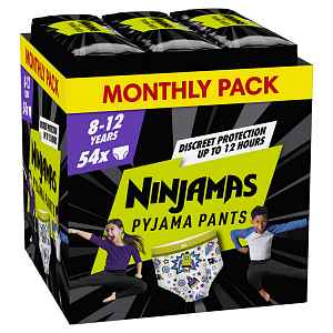 PAMPERS Kalhotky plenkové Ninjamas Pyjama Pants Kosmické lodě, 54 ks, 8 let, 27kg-43kg