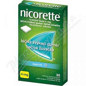 Nicorette Icemint Gum 4 mg léčivá žvýkací guma 30