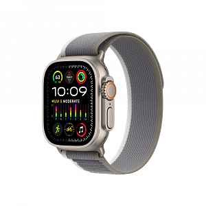 Apple Watch Ultra 2 49 mm Trail loop M/L smart hodinky Titanium/Green-Grey