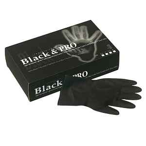 Latexové rukavice pro kadeřníky Sibel Black Pro 20 ks - L (094000156)