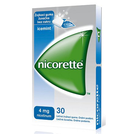 Nicorette Icemint Gum 4 mg léčivá žvýkací guma 30