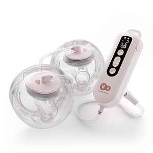 KINDERKRAFT Odsávačka mateřského mléka Double Hands-free Gentle Flow Pink