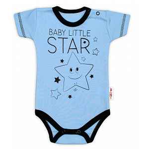 Baby Nellys Body krátký rukáv  Baby Little Star - modré vel.  74