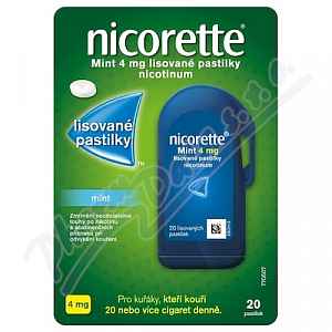 Nicorette Mint 4 mg lisované pastilky 20