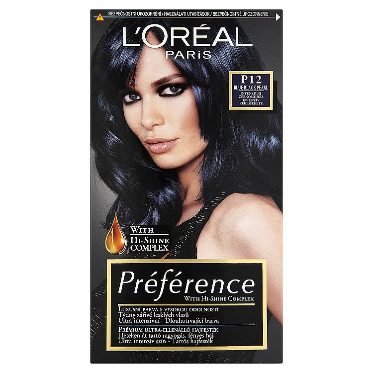 L'Oréal Paris Préférence Blue Black Pearl  intenzivní černomodrá P12