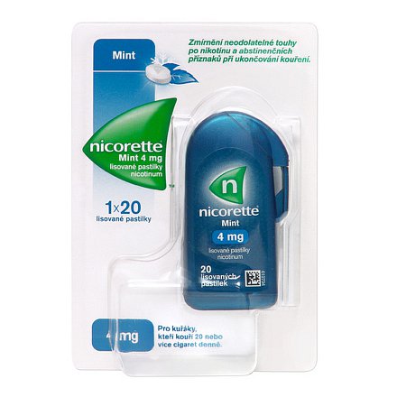Nicorette Mint 4 mg lisované pastilky 20