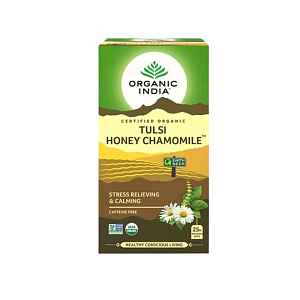 Organic India Tulsi med+heřmánek BIO, 25 sáčků