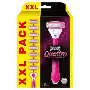 Wilkinson Quattro for Women XXL pack holicí strojek + 8 hlavic