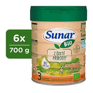 6x SUNAR BIO 3 Mléko pokračovací, 700g