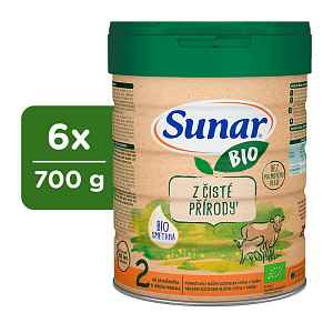 6x SUNAR BIO 2 Mléko pokračovací, 700g