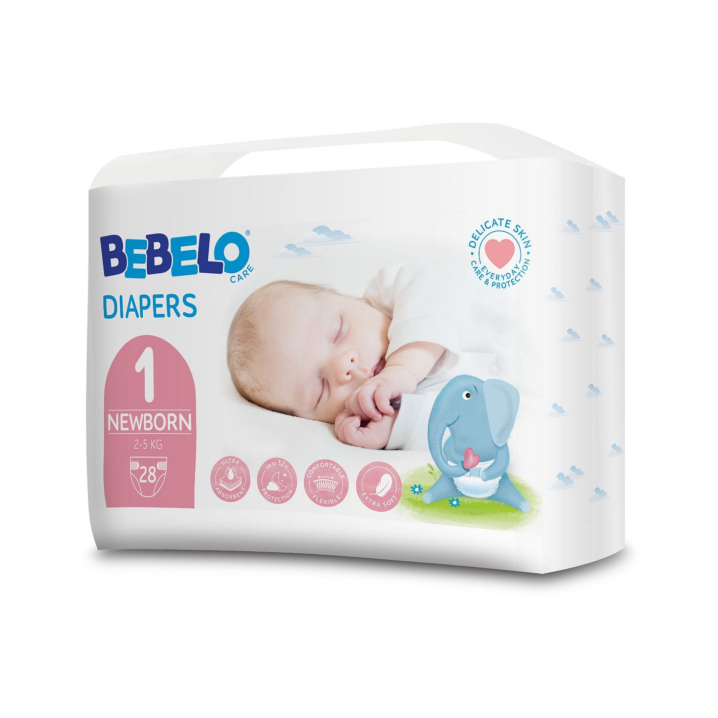 BEBELO Care Diapers Newborn 1 dětské pleny 28 ks