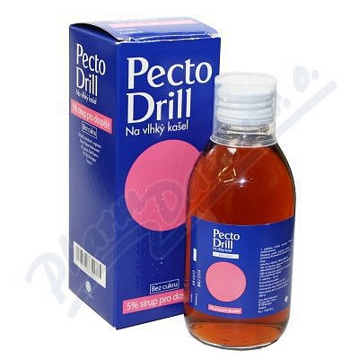 Pectodrill 5% dos.vl.kaš.por.sir.b.c.200ml/10gm+odm