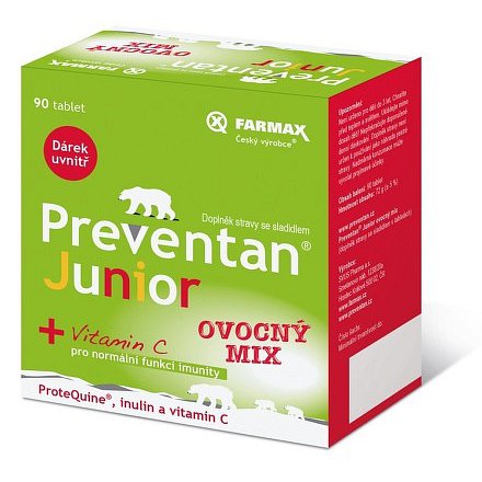 Preventan Junior ovocný mix 90 tablet + dárek