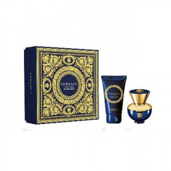 Versace Dylan Blue pour Femme Kit dárková kazeta EdP 30 ml + BL 50ml + dárek KLARA ROTT - odličovací houbička
