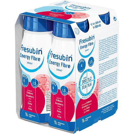 Fresubin energy fibre jahoda perorální roztok  4 x 200 ml