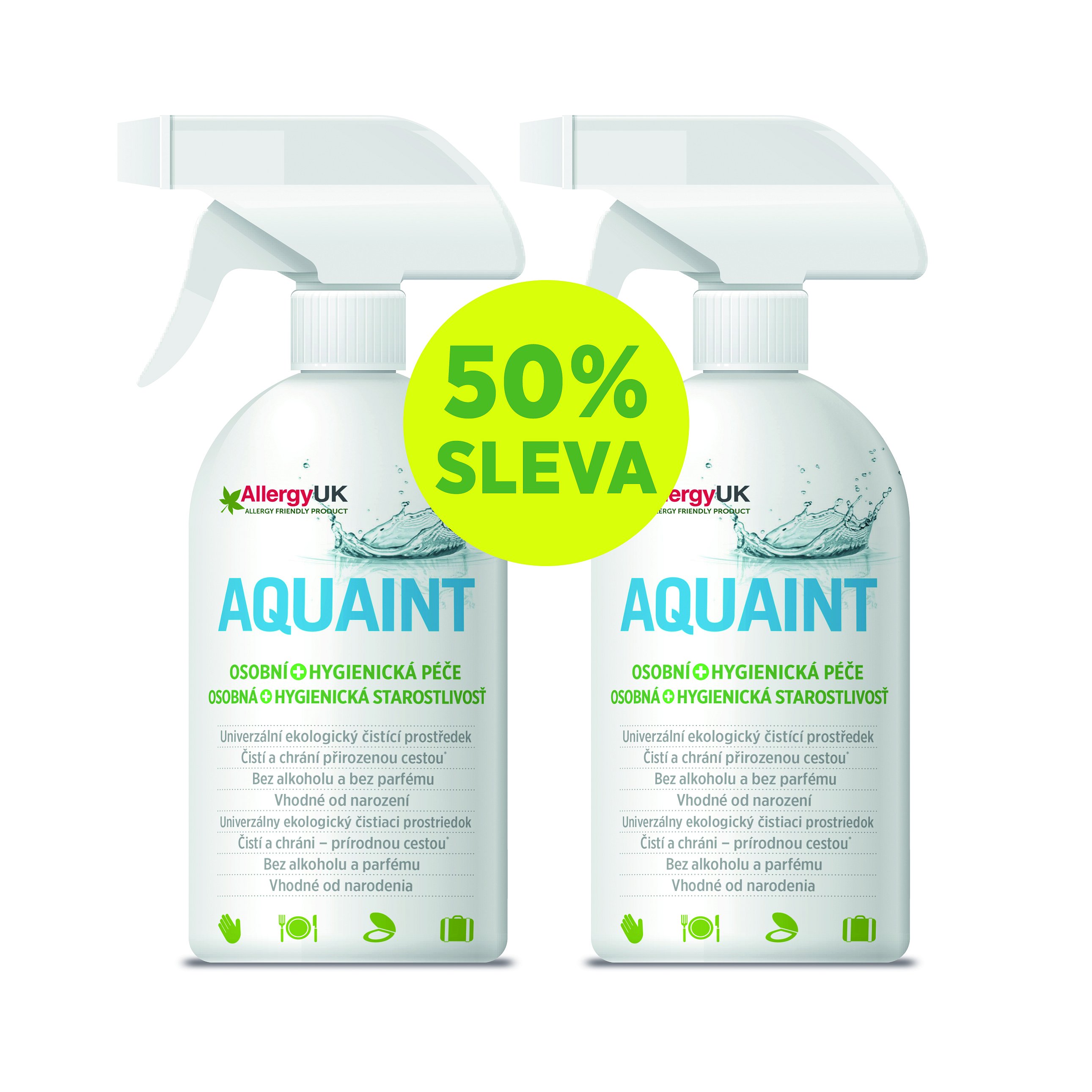2 x AQUAINT 100% ekologická čisticí voda 500 ml