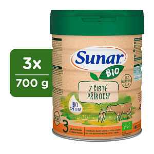 3x SUNAR BIO 3 Mléko pokračovací, 700g