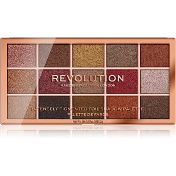 Makeup Revolution Foil Frenzy paleta metalických očních stínů odstín Fusion 15 x 1,1 g