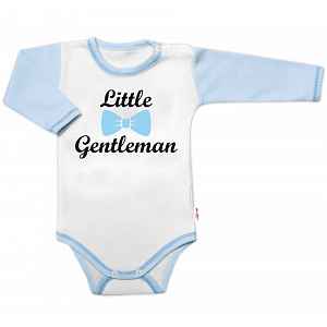 Baby Nellys Body dl. rukáv s vtip. textem  Little Gentleman, kluk vel.  80