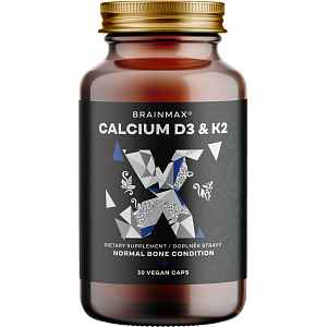 BrainMax Calcium D3 & K2, 30 rostlinných kapslí