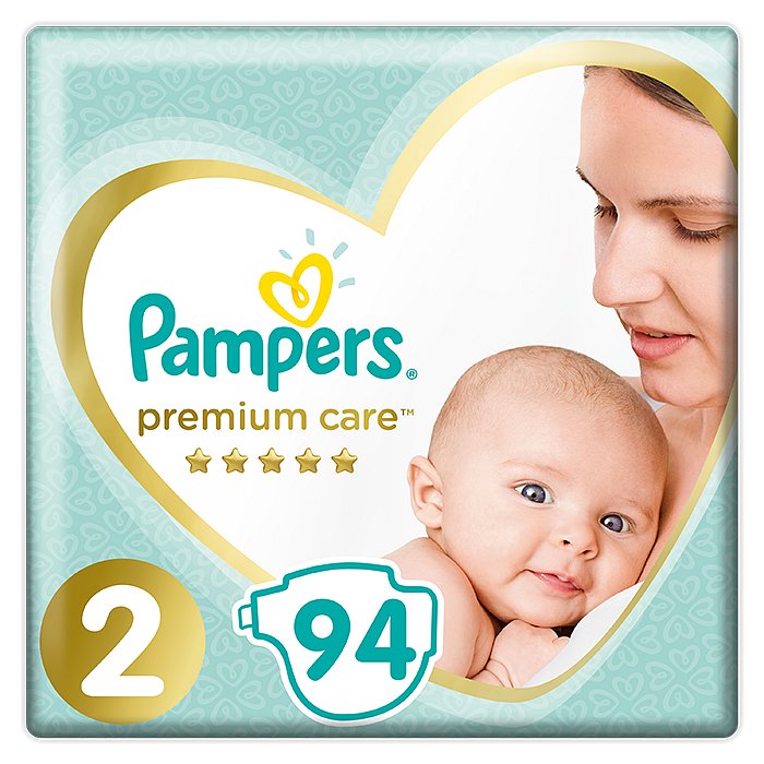 PAMPERS Premium Care 2 MINI (4-8 kg) 94 ks Jumbo Pack – jednorázové pleny