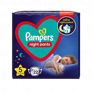 PAMPERS Night Pants Plenkové Kalhotky Velikost 5, 22 ks, 12-17 kg