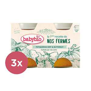 3x BABYBIO Zelená a máslová dýně z naší vlastní ekofarmy 2x130g