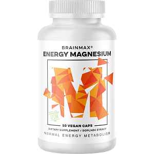 BrainMax Energy Magnesium®, 50 rostlinných kapslí
