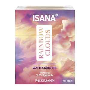 ISANA Vatové tyčinky Rainbow Clouds 200 ks