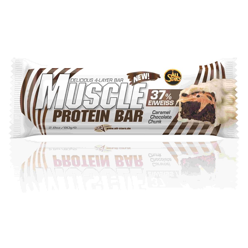 ALL STARS Muscle 37% proteinová tyčinka karamel-bílá čokoláda 80 g