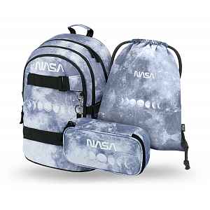 Baagl 3 SET Skate NASA Grey: batoh, penál, sáček