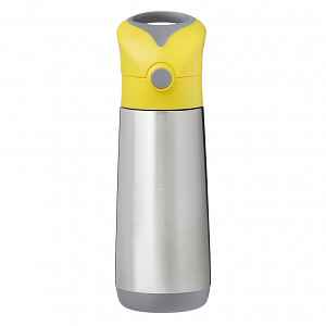 B.box Termoska na pití s brčkem - žlutá/šedá 500ml