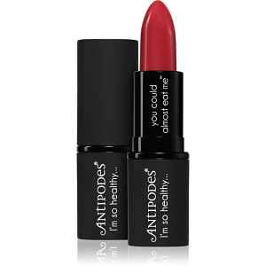 Antipodes Moisture-Boost Natural Lipstick vyživující rtěnka odstín Remarkably Red 4 g