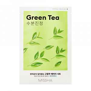 Missha Airy Fit Green Tea zklidňující plátýnková maska 19 g