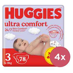 4x HUGGIES® Pleny jednorázové Ultra Comfort Jumbo 3, 78 ks