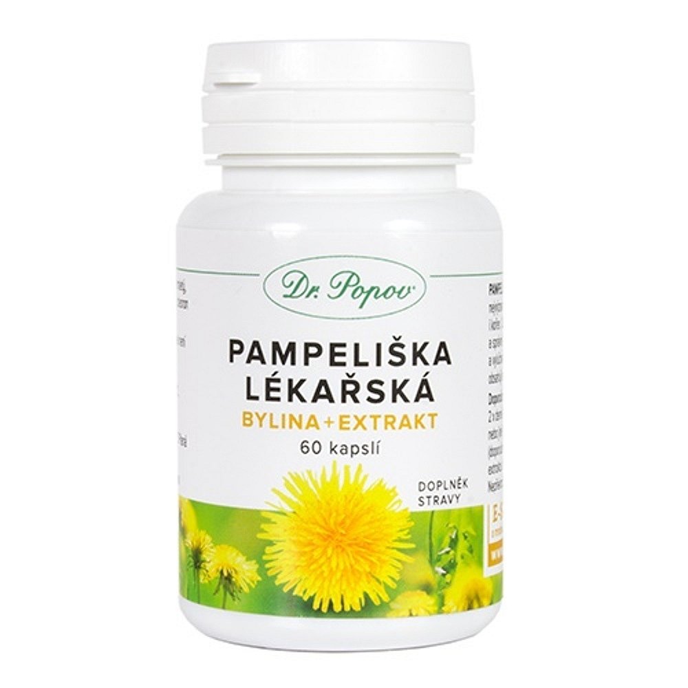 DR.POPOV Pampeliška lékařská bylina a extrakt 60 kapslí