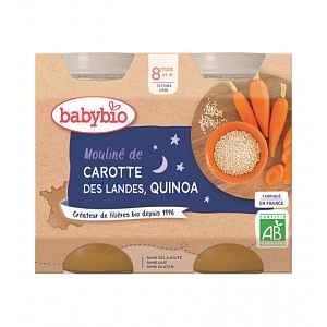 BABYBIO Večerní menu Mrkvové mouliné a quinoa 2x200 g