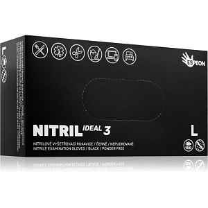 Espeon Nitril Ideal3 Black nitrilové nepudrované rukavice velikost L 100 ks