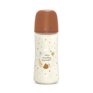 Suavinex Wonderland Kojenecká láhev průtok L 6m+ 360 ml 1 ks hnědá
