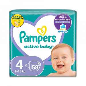 Pampers Active Baby Maxi Pack S4 58ks