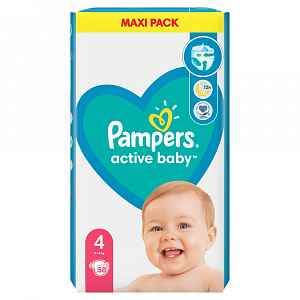 Pampers Active Baby Maxi Pack S4 58ks