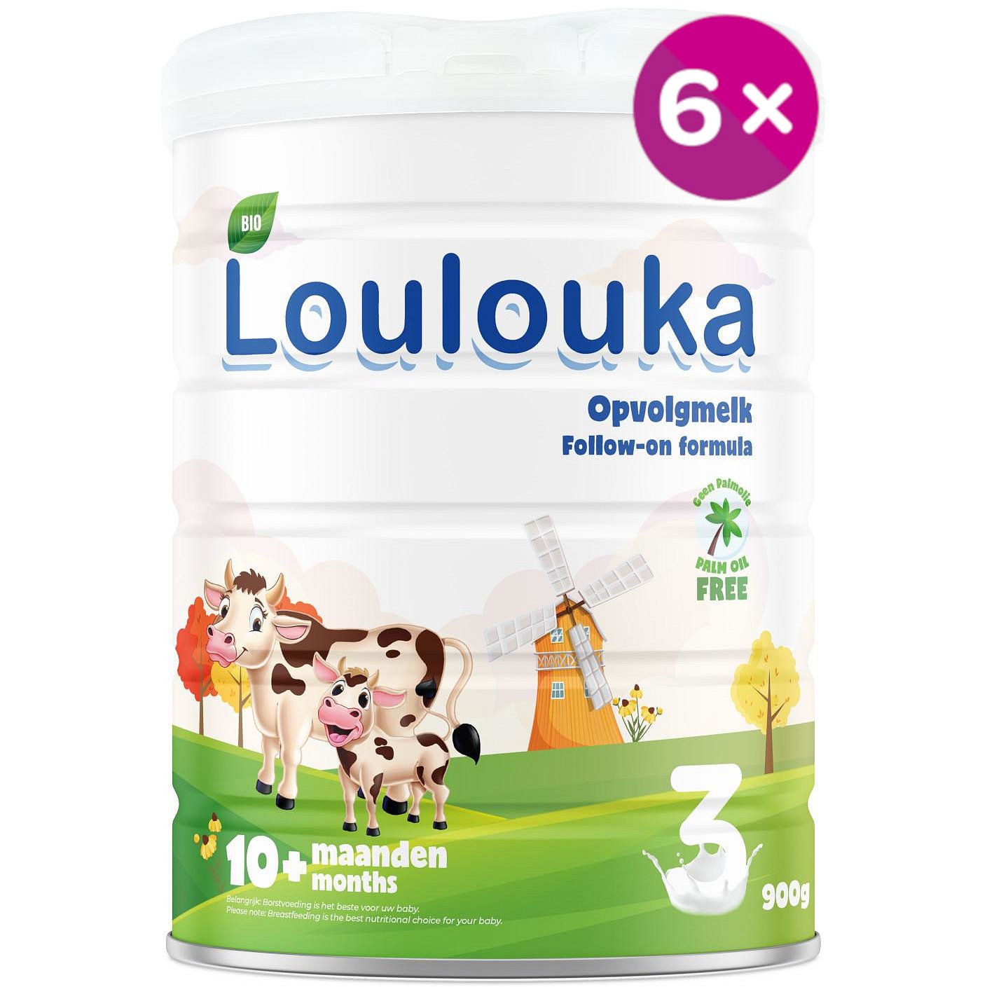 Loulouka BIO pokračovací kojenecká výživa 3 - 6x900g