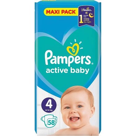 Pampers Active Baby Maxi Pack S4 58ks