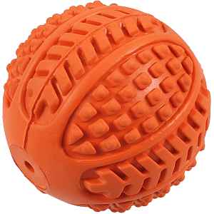 Hračka Dog Fantasy Rubber pískací míček guma oranžová 6,3cm