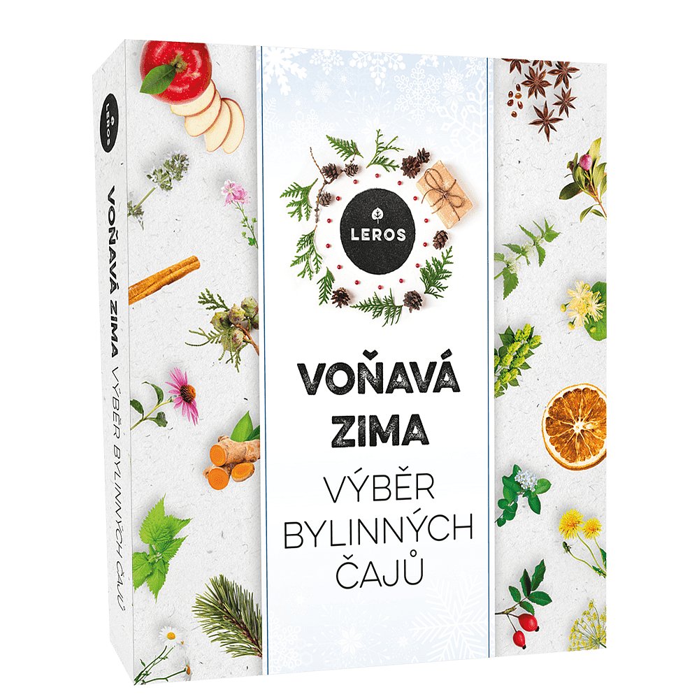 LEROS Voňavá zima dárkový box bylinných čajů  9 x 5 sáčků