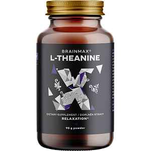 BrainMax L-Theanine, L-theanin v prášku, 90 g