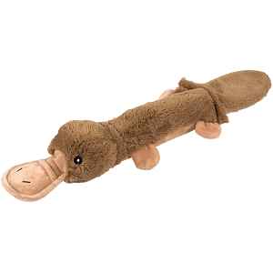 Hračka Dog Fantasy Recycled pískací ptakopysk s PET lahví a šustícím ocasem 55cm